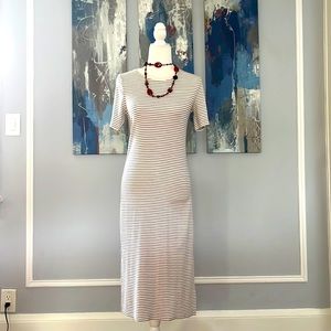A New Day Striped Double Slit Dress